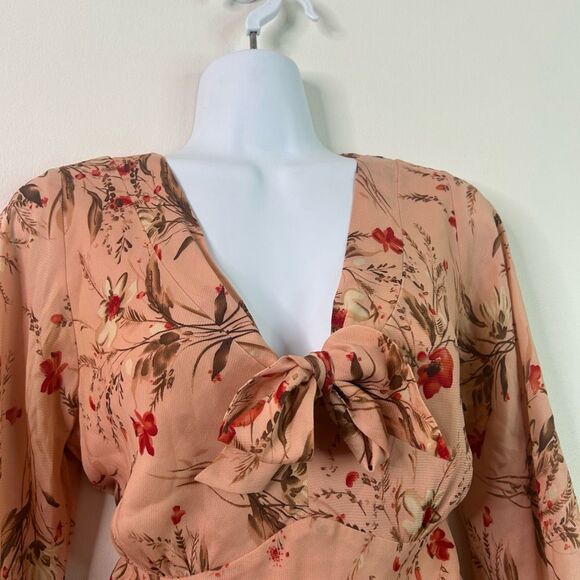 Ann Taylor LOFT 100% Silk Babydoll Top 8 Y2K Fairy Romantic Bell Sleeve V-Neck - Picture 2 of 10
